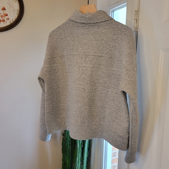 Calia Scuba Funnel Neck Heather Grey Long Sleeve Shirt, Size Large - Picture 7 of 9